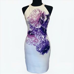 Guess Purple Floral Bodycon Dress